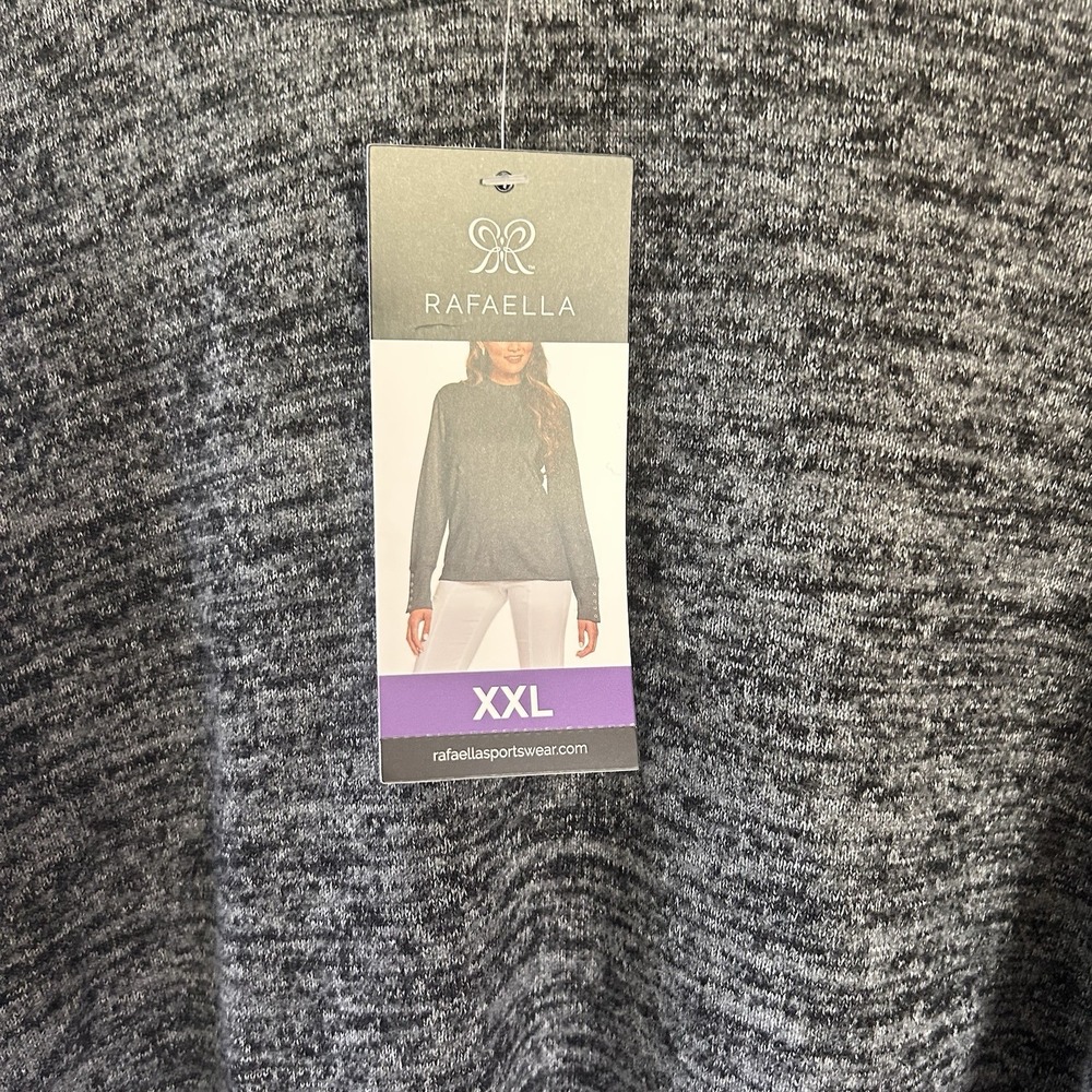 Rafaella Sweater Charcoal Tweed Heather Gray‎ Womens XXL $69 Soft BxCC/JJ/II - Picture 5 of 6